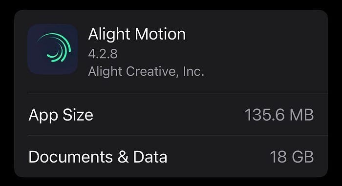 alight motion app size