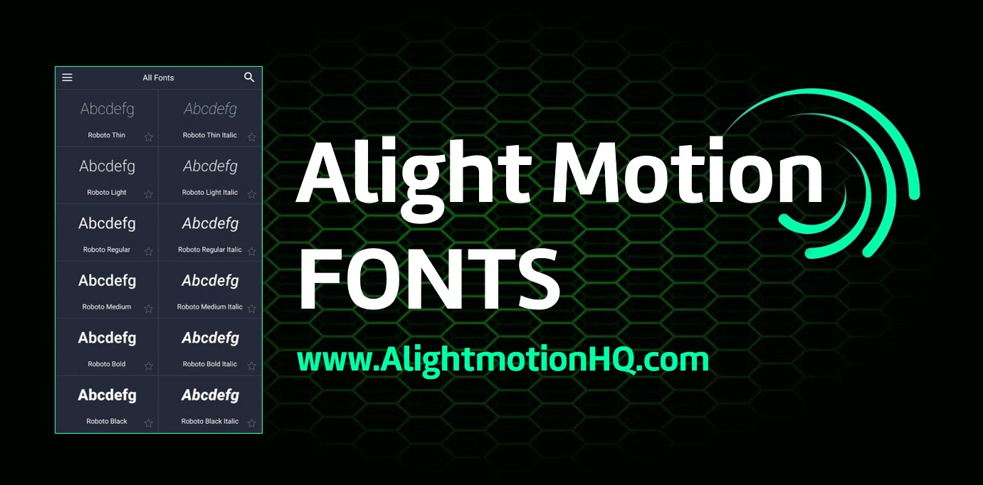 alight motion fonts