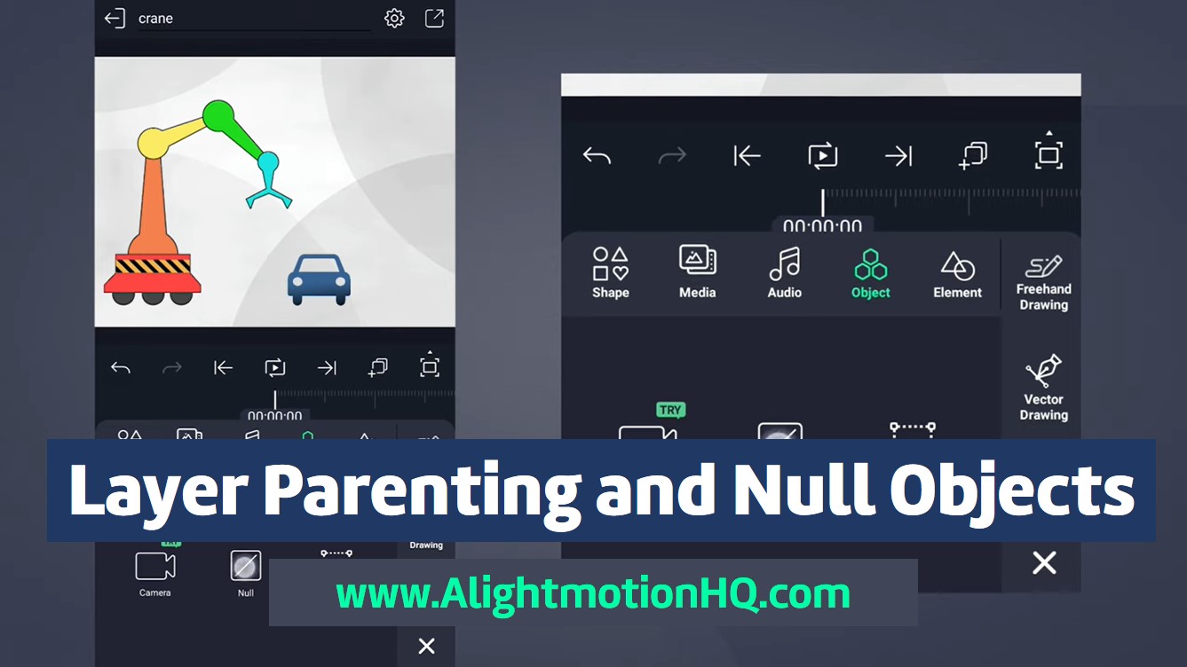 Alight motion Layer Parenting and Null Objects